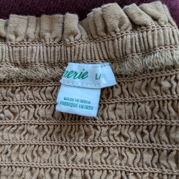 Aerie Brown Linen Crop Tank with Ruffles and Bows - Large - Picture 3 of 3